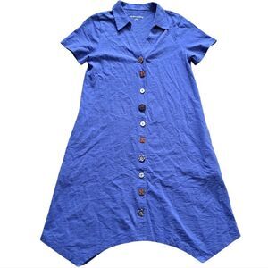 Soft Sorroundings Danielle Mixed Button Placket Trapezoid Hem Summer Dress Small